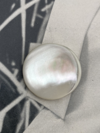 Glasknopen | Parelmoer-Wit-ivoor  | Ø 23 mm - Glasknopen in parelmoer kleur