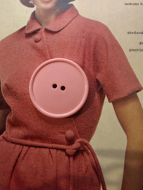 Ø 40 mm - 4 cm | Knopen | Roze | Effen - Glanzende fantasie knoop met randje