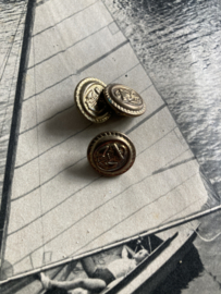 Militaire knopen | Goudkleurig  | Ø 16 mm | Vintage marine uniform knoop met anker