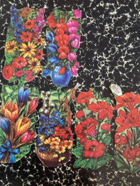 Poezieplaatjes | Kruger | 98/18 - Vintage 6 plaatjes met bloemen