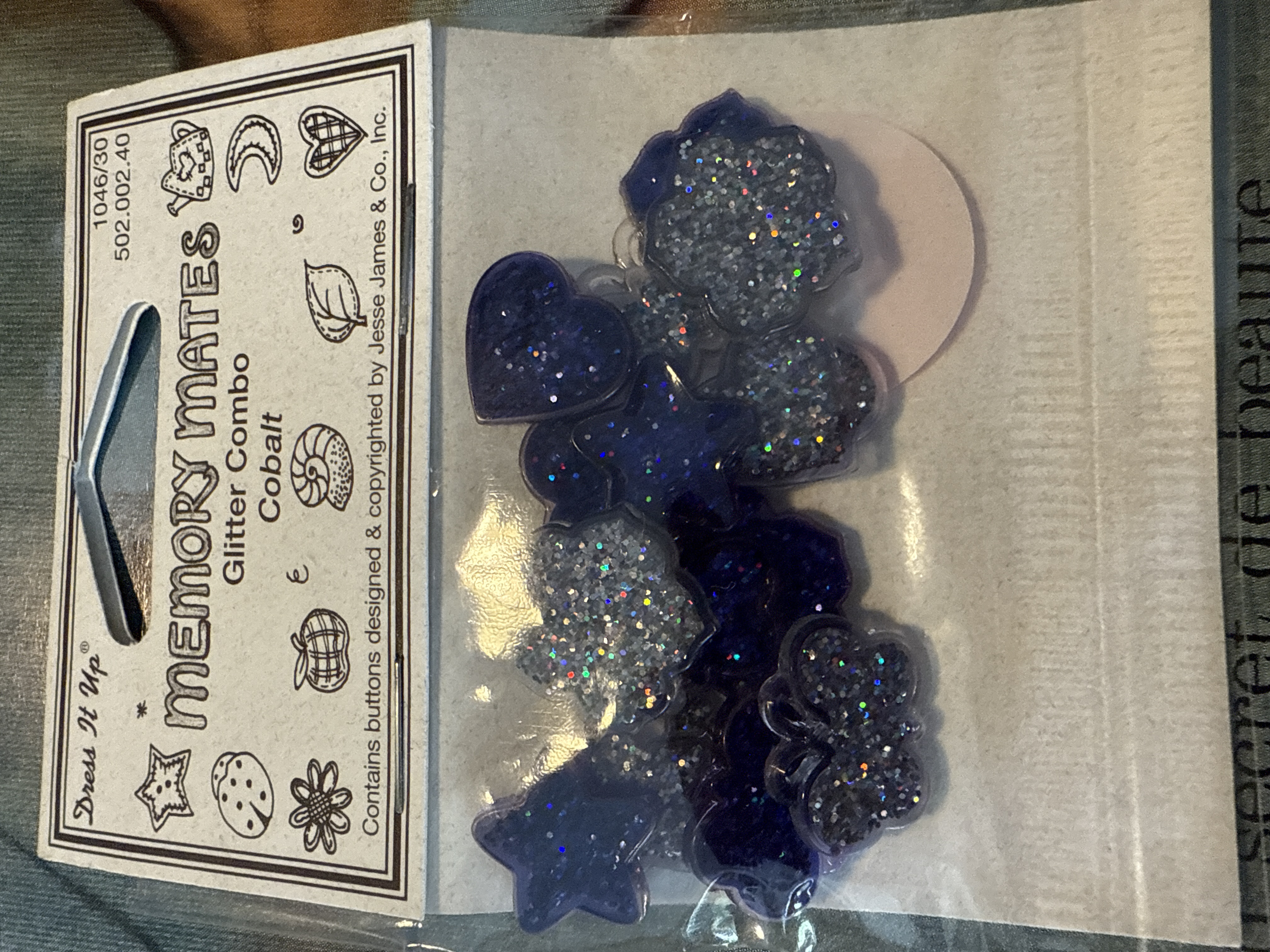 Scrapbook | Ø 15 mm - 1.5 cm  | Blauw-glitter | Memorie Mates Glitter Combo Cobalt
