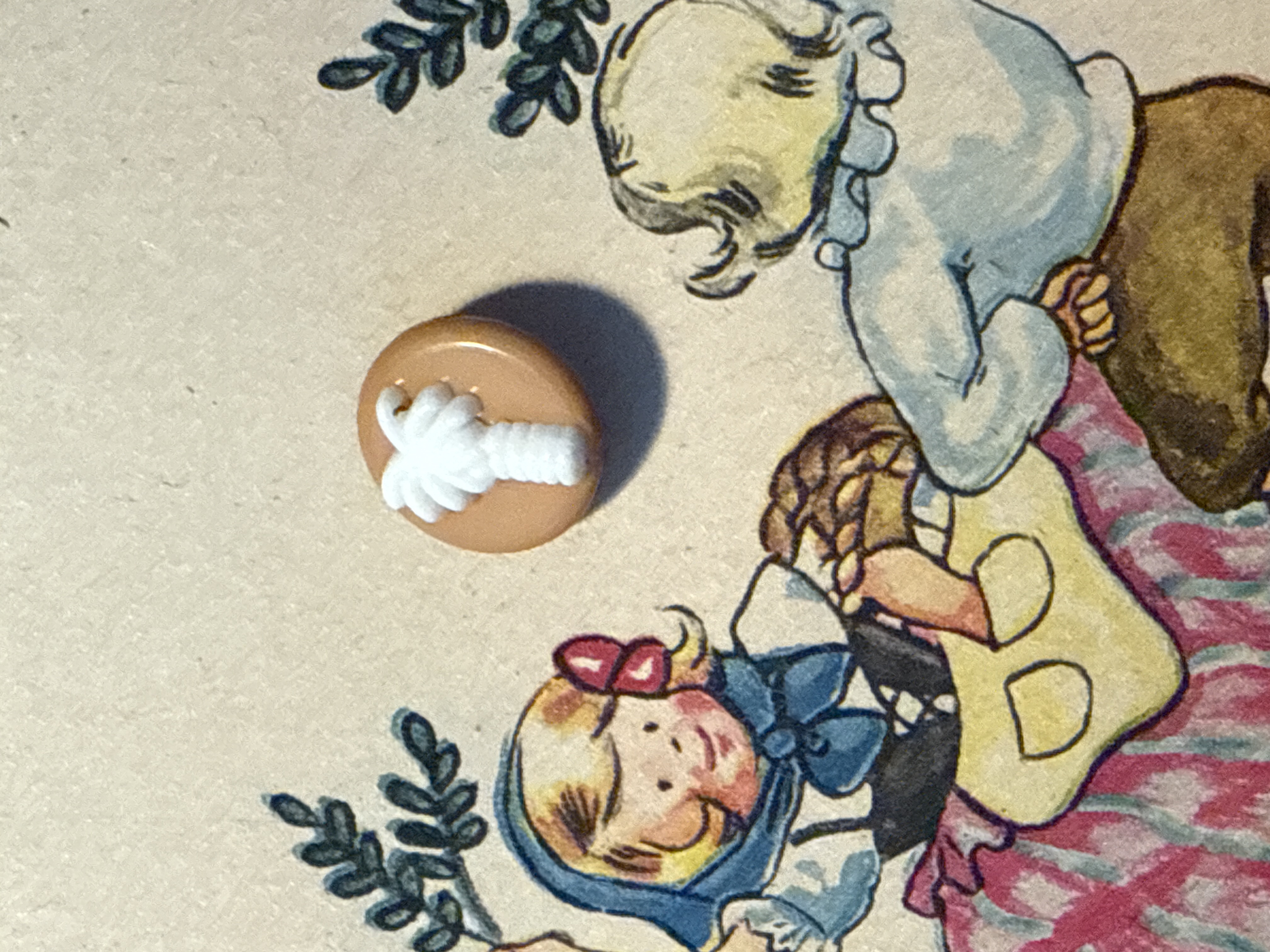 Ø 15 mm - 1.5 cm | Knopen | Bruin & wit | Mini vintage Palmboompje