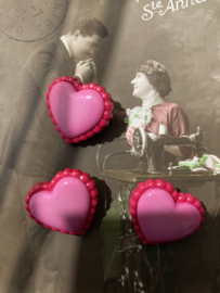 Ø 20 mm | Knopen | Roze-rood | Hartelijke hartjes jaren '70-'80