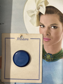 Ø 35 mm | Knopenkaarten | Blauw | Modern - Mödische Knopfe: een grote glanzede bolle knoop