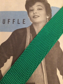 Sierband | Groen | Effen | Vintage groen op fournituren kaart, zijdeachtig  - 2 cm (ca. 1.25 meter)