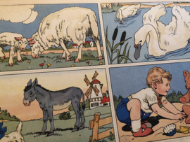 1950 | Kleurboek kinderkleurkaarten boek - boerderij dieren | ca. 1950