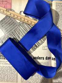 Lint | BLAUW | 4 cm breed Gutermann zijdezacht dik lint