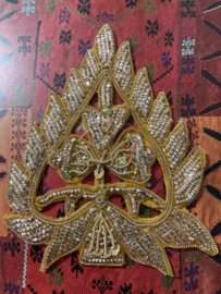 Applicaties | Goudkleurig ornament India, Azië met lovertjes en kraaltjes