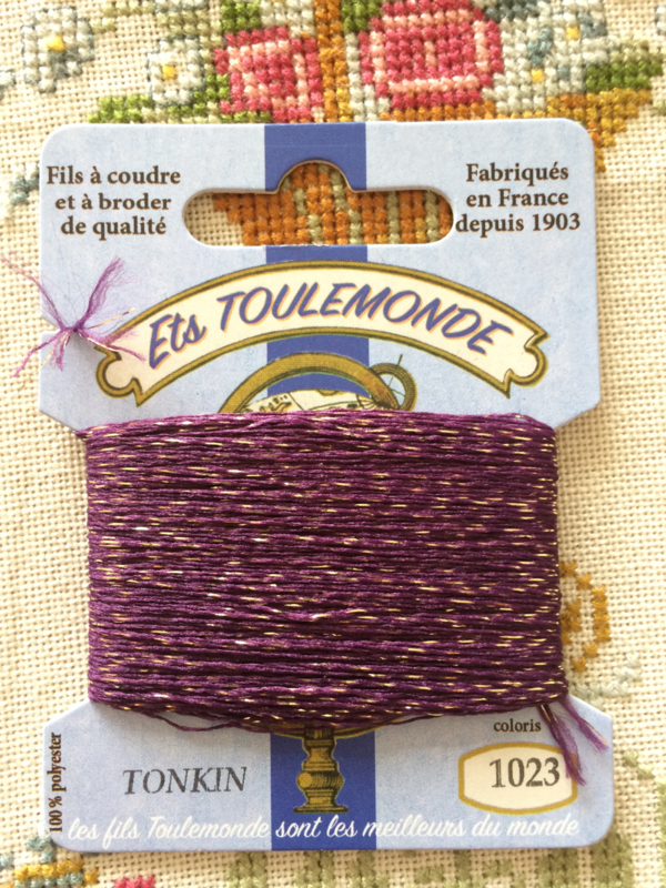  Maison Sajou | Tonkin embroidery thread darning yarn | Purple & Gold € 2,50