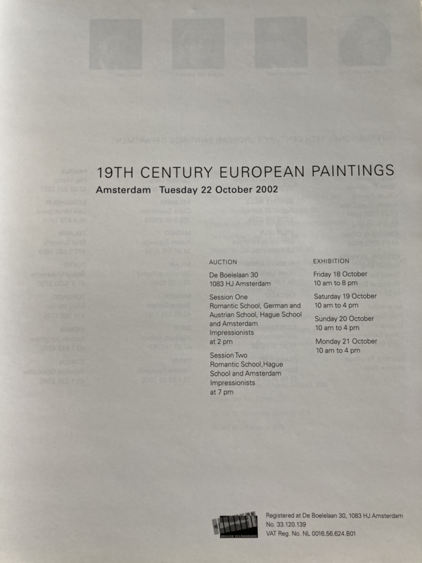 Sotheby's: 2 oktober 2002 - 19th Century European Paintings