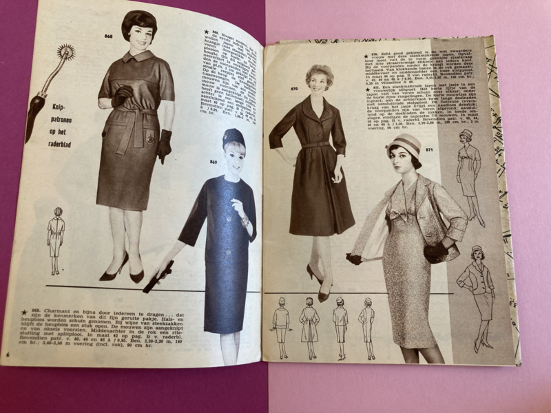 1961 | Marion naaipatronen maandblad | nr. 159 oktober 1961 met radarblad, mantelpakjes, heren ochtendjas, kinderkleding
