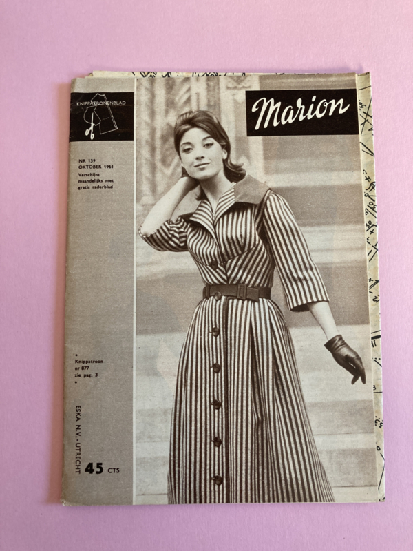 1961 | Marion naaipatronen maandblad | nr. 159 oktober 1961 met radarblad, mantelpakjes, heren ochtendjas, kinderkleding *ACTIEPRIJS