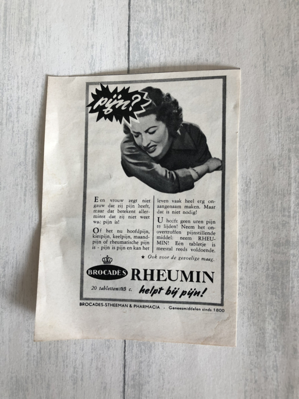 1954 | Advertenties |  Advertentie van Kaloderma Gelee en Rheumin van Brocades (Tweezijdig)