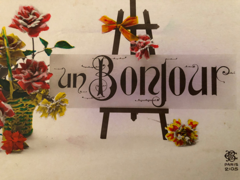 1920 | Briefkaarten | Groeten | Vintage Postcard BC Paris 2105 | 'Un Bonjour' met rozen