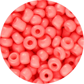 Glaskralen rocailles koraal roze 6/0 (4mm)