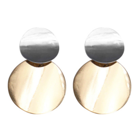 Round & Round Earrings - Silver & Gold