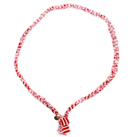 Bandana ketting rood met wit gestreept