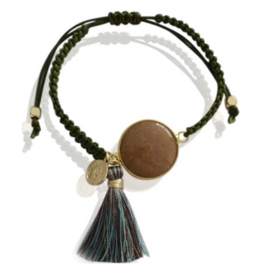 Stone & Tassel - Green & Brown