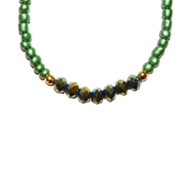 Mini & Crystal beads - green