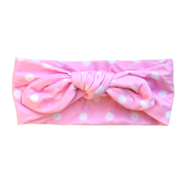 Knot Headband Dots Girls - Pink & White