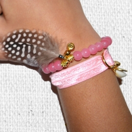 Feather Bracelet - Pink