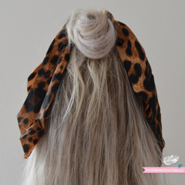 Scrunchie met lint - luipaard