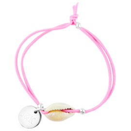 Mini Bracelet - Shell, Elastic & Light Pink