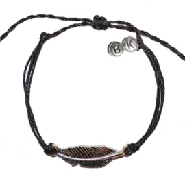 Mix Bracelet Feather - Black Silver