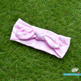 Knot Headband Dots Girls - Pink & White