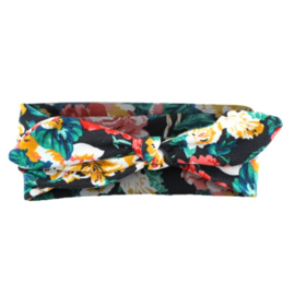 Knot Headband Flowers Girls - Green