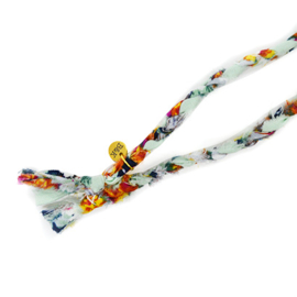 Bandana ketting bloemetjes blauw oranje geel