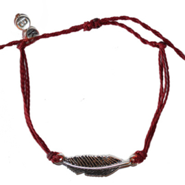 Mix Bracelet Feather - Red Silver