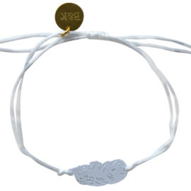 Mix Bracelet Satin Feather - White