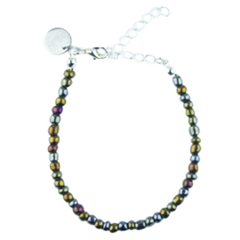 Mini Beads - Green, Grey & Purple