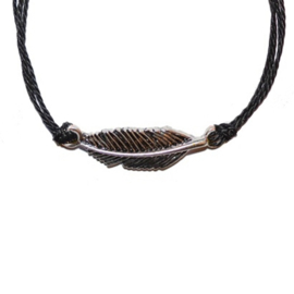 Mix Bracelet Feather - Black Silver