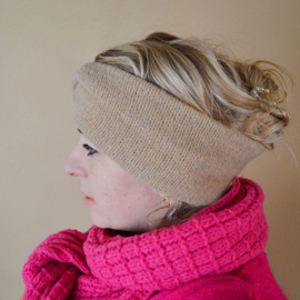 Winter haarband twist bruin