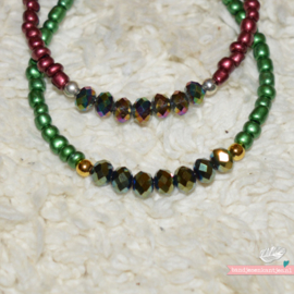 Mini & Crystal beads - green
