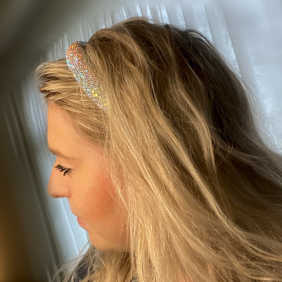 Haarband Fay glitter met strass steentjes