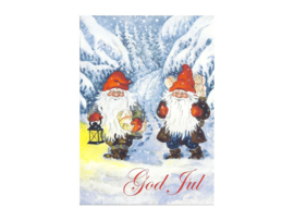 Zweedse kerstkaarten retro, set van 4 stuks