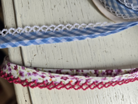 Afwerkband, blauw geruit