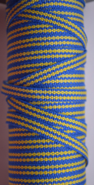 Zweeds band, blauw-geel,   stukken 2 meter
