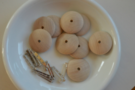 Houten broches en speldjes