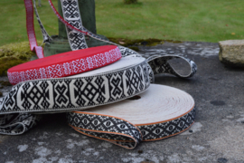 Breed hartjesband. Oud Roze    Prijs per meter