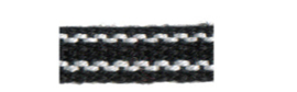 Zwart natuurwit gestreept smal band 7 mm,   losse stukken 2 meter