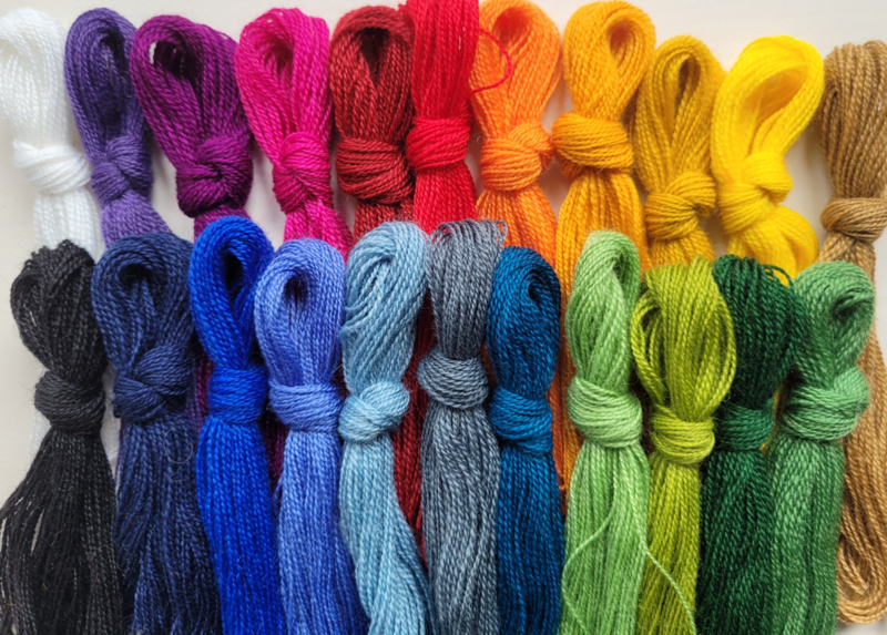 Dun wollen garen (Nieuwe kleuren!), set van 22 kleuren
