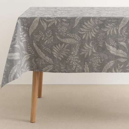 Gecoat tafellinnen/tafelkleed - Nature grijs