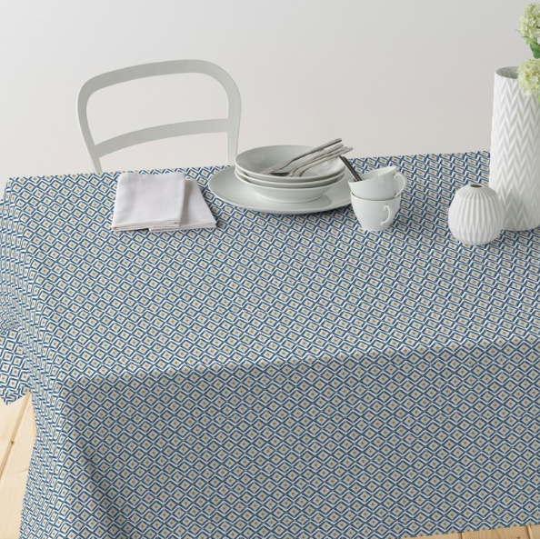 Gecoat tafellinnen/tafelkleed - Evania blauw