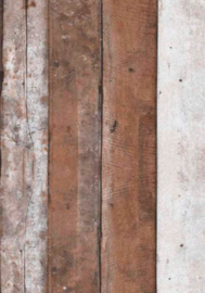 Gecoat tafellinnen digitaal geprint - Steigerhout planken