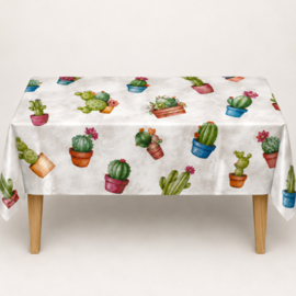 Tafelzeil - Cactus party beige/bruin