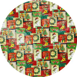 Tafelzeil rond - Christmas snowman